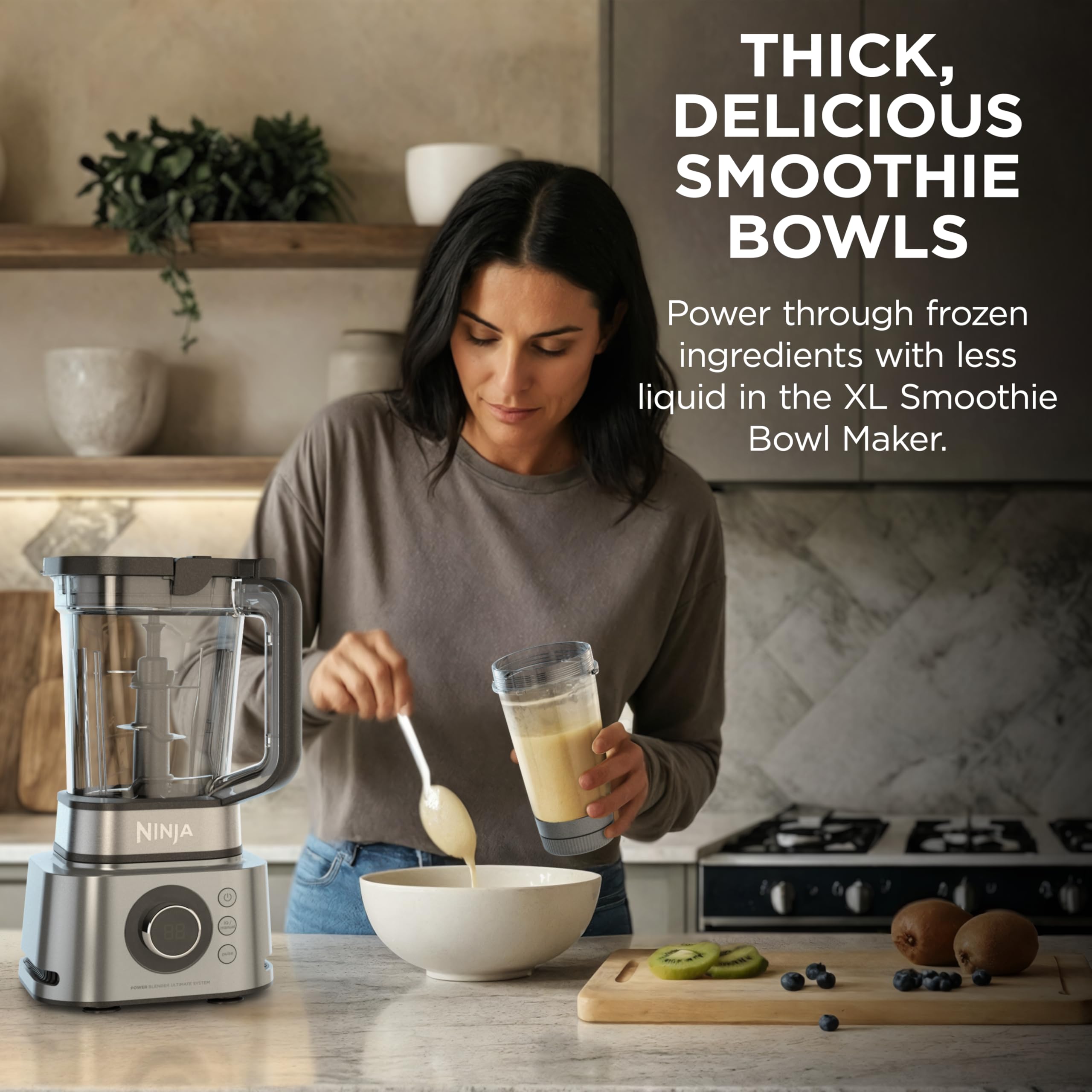 Ninja Foodi Power Blender Hybrid Edge Blades for thorough breakdown of frozen ingredients