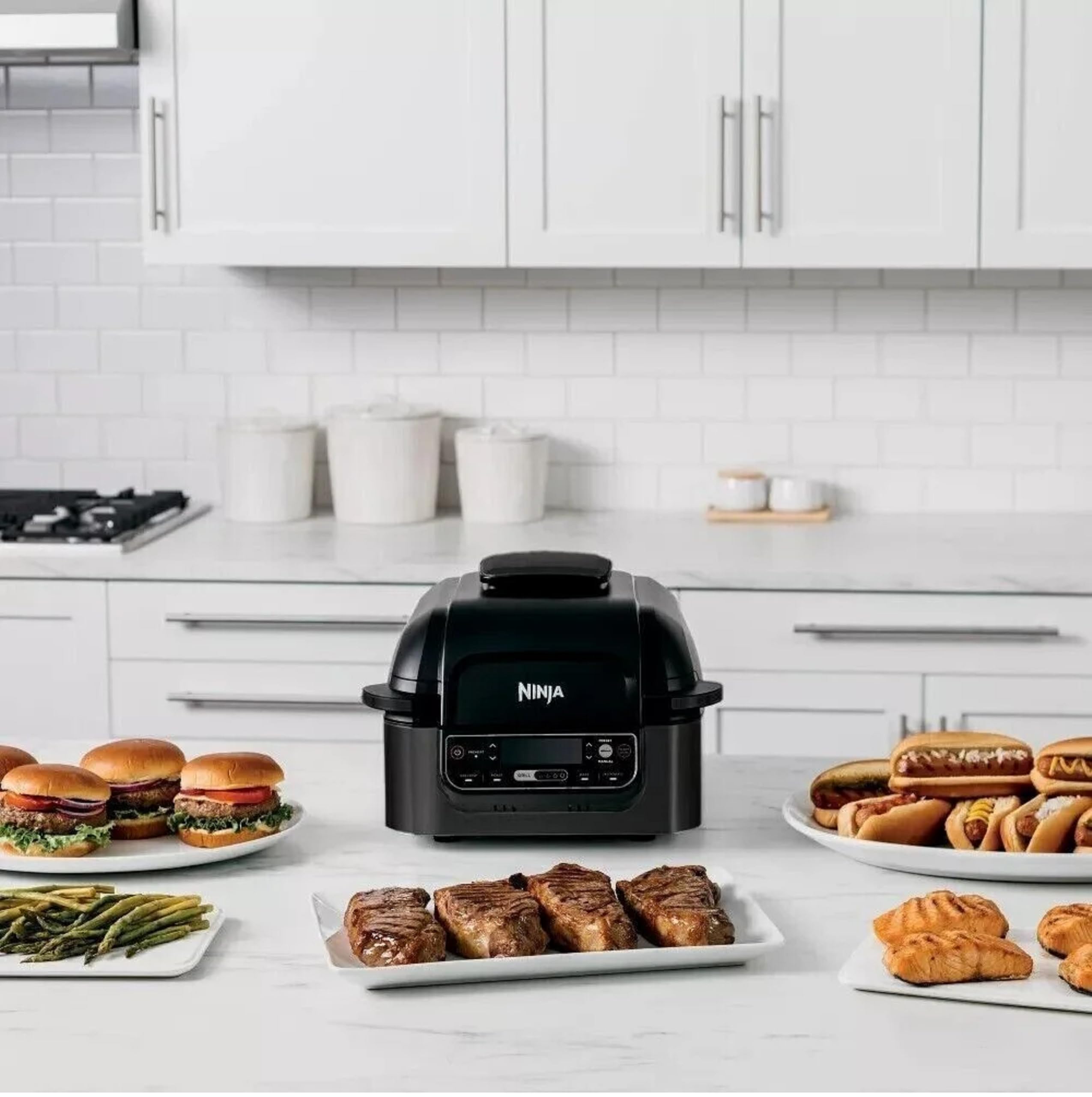 Ninja Foodi Pro char-grill marks on surface for grilled flavor