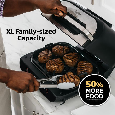 Ninja Foodi Smart XL air fryer basket delivers crispy results with less oil.