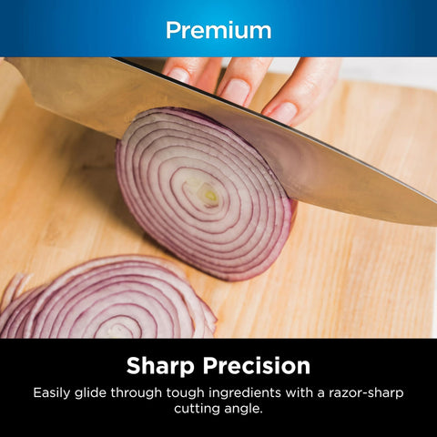 Ninja Foodi NeverDull built-in sharpener keeps edges sharp with simple swipes.