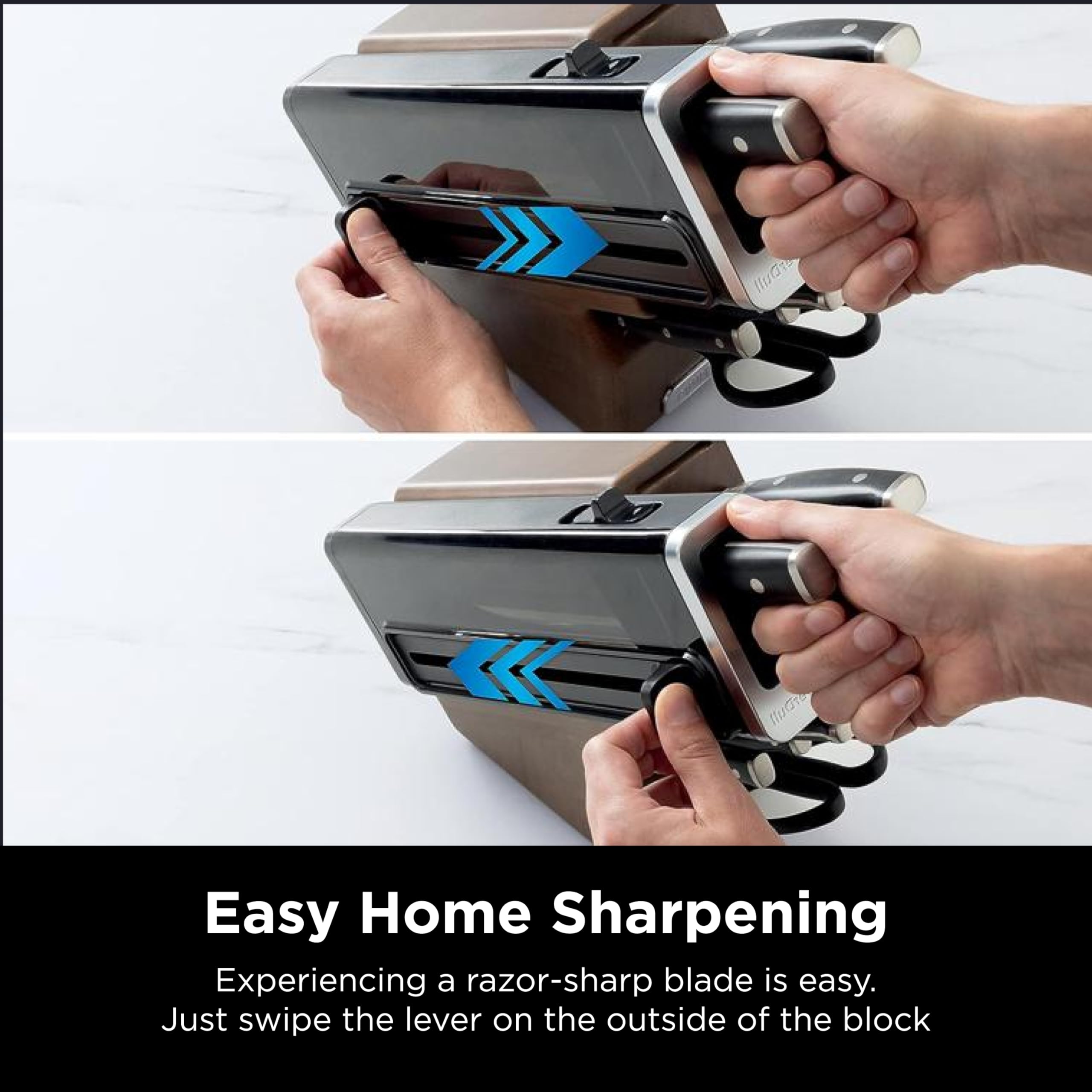 Ninja Foodi NeverDull ergonomic-grip for comfortable, controlled slicing.