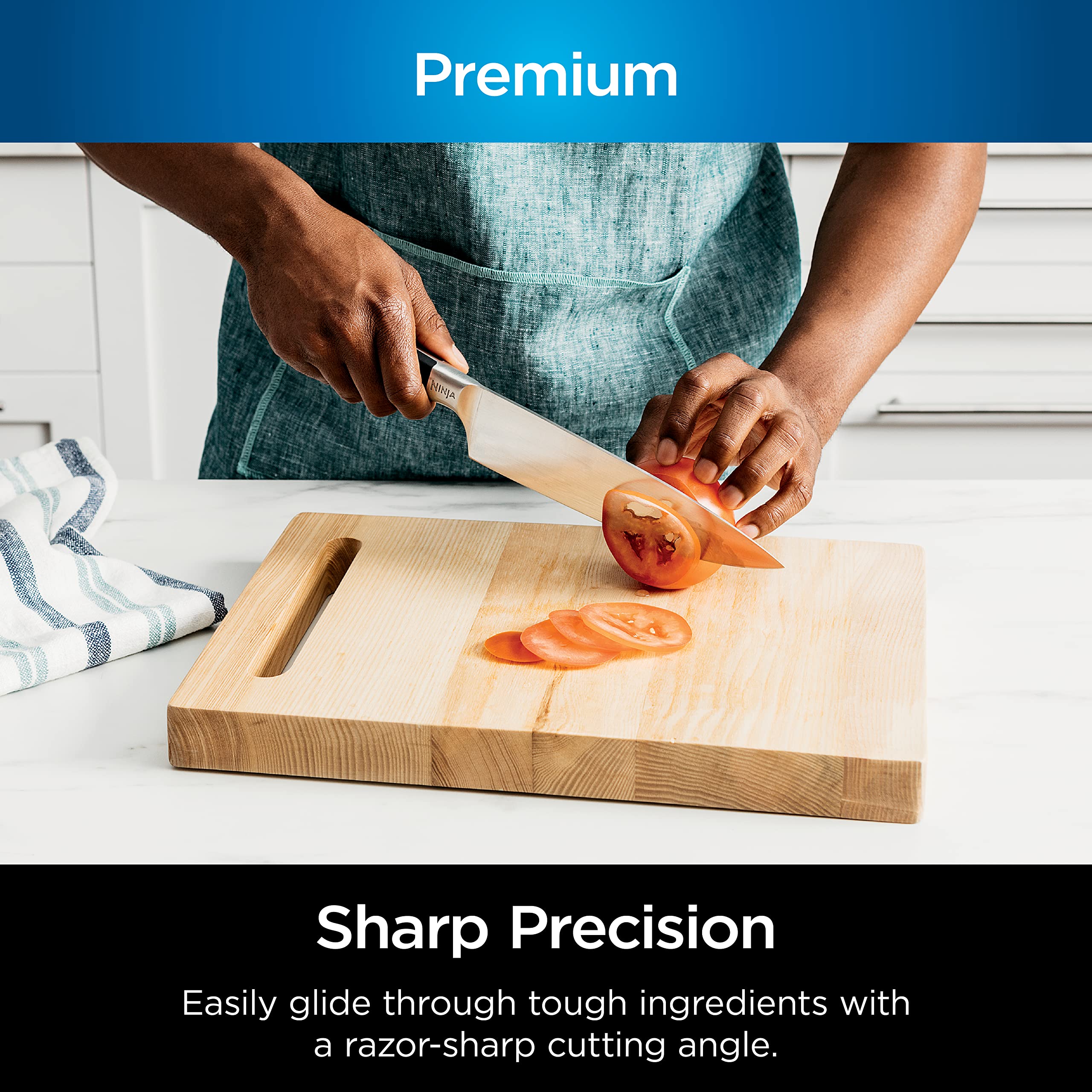 Ninja NeverDull 5-inch utility knife handles versatile slicing tasks.