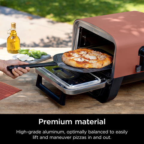Ninja XSKOPPL perforated pizza peel transfers dough easily from oven to board.