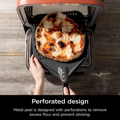 Ninja XSKOPPL woodfire pizza peel end-hook aids hanging storage.