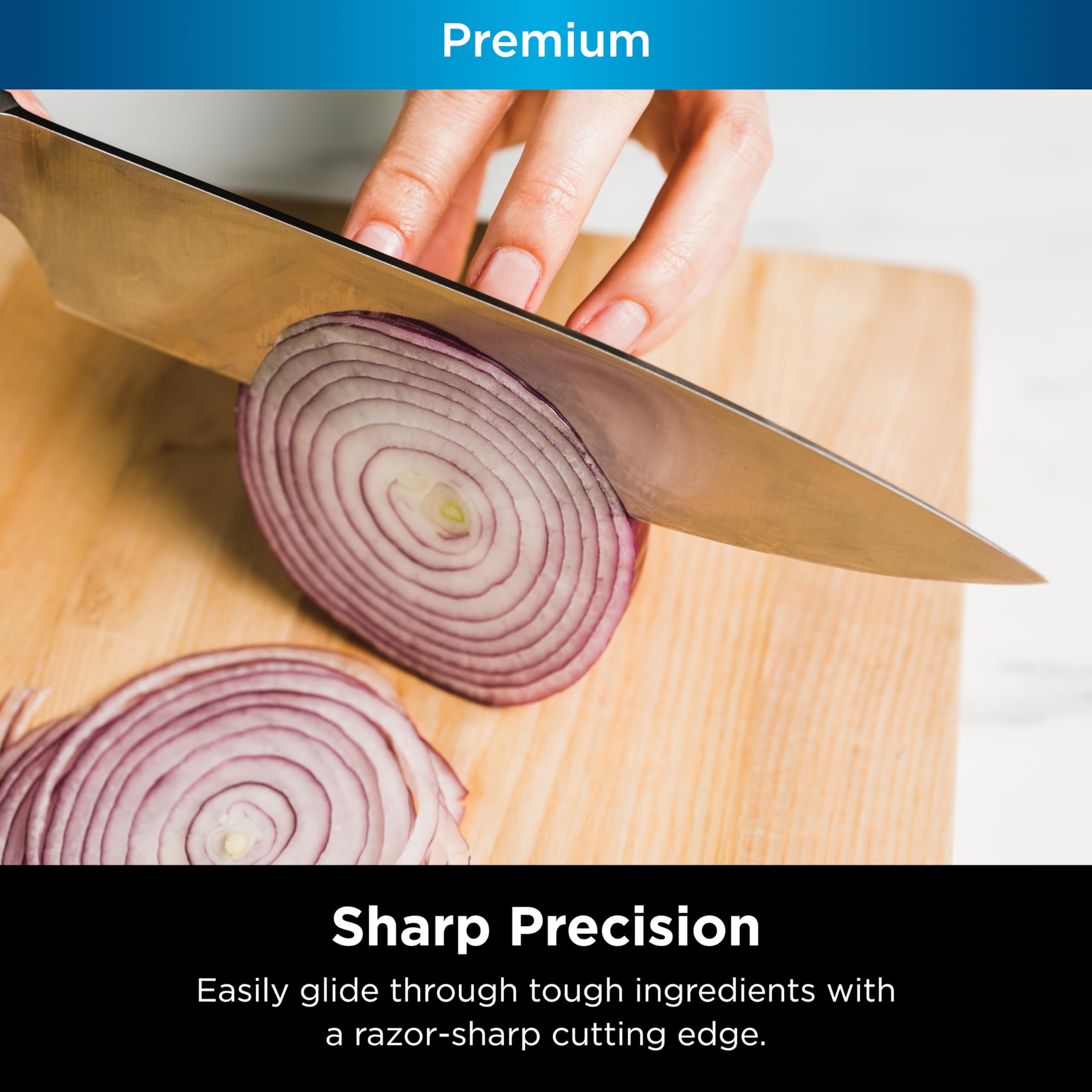 Ninja K32017 8-inch bread knife highlights sturdy serration and clean slicing.