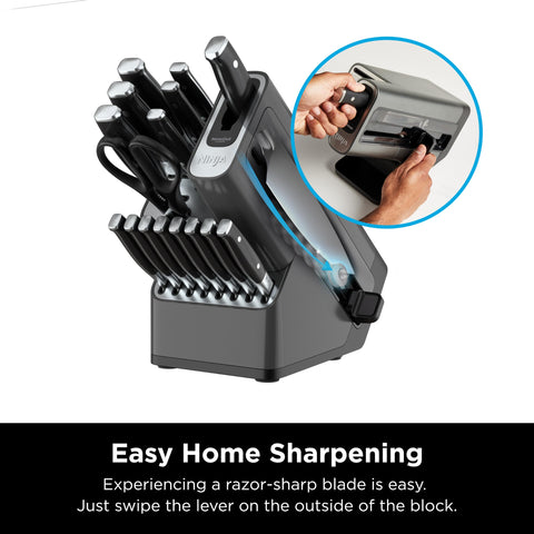 Ninja K32017 8-inch slicing knife ideal for even, smooth meat and produce cuts.