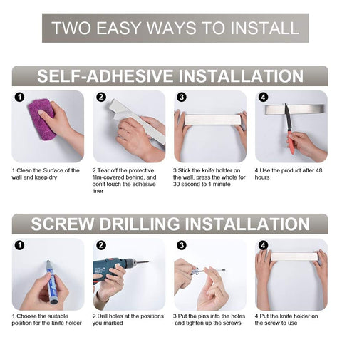 Ninonly adhesive installation option offers no-drill mounting for quick setup.