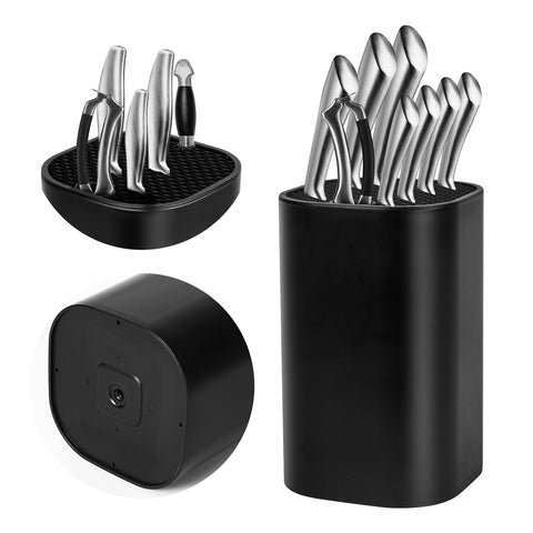 Ninonly Black Knife Block without knives keeps counter organized for daily prep
