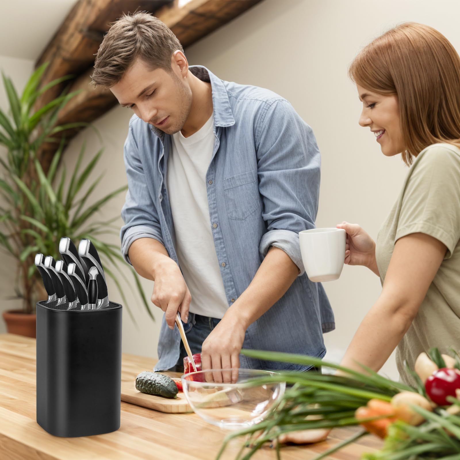Ninonly gift ready knife holder suitable for cooks and beginners