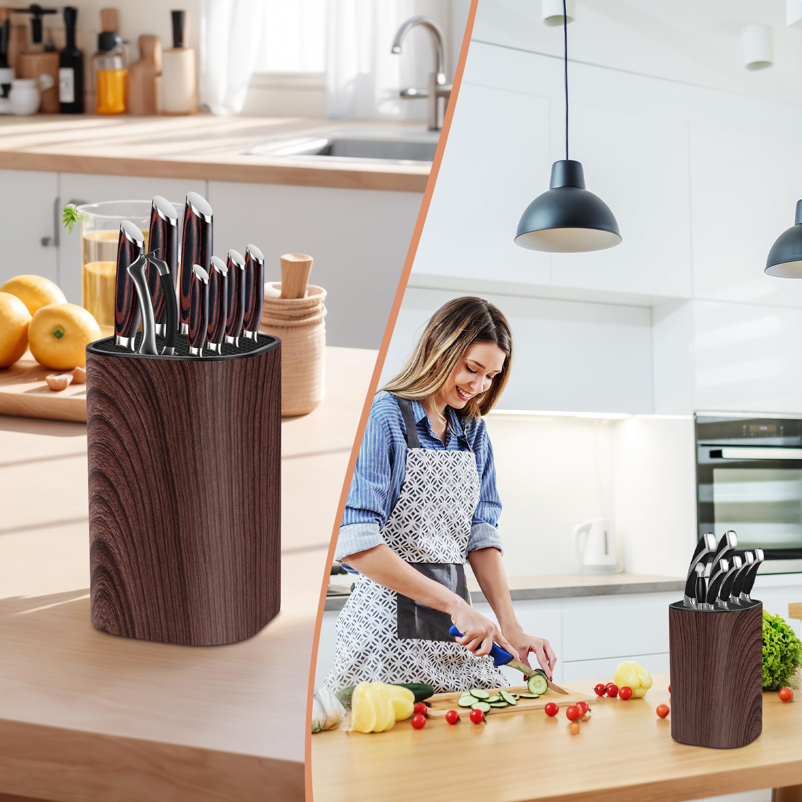 Ninonly knife block fits daily kitchen tasks with a neat, modern look