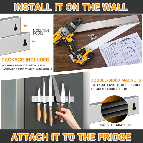 Ninonly two-way installation enables fridge or wall mounting.