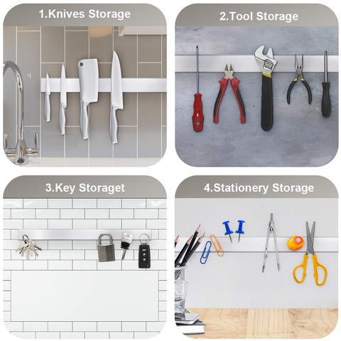 Ninonly wall-mounted knife holder keeps countertops clutter-free.