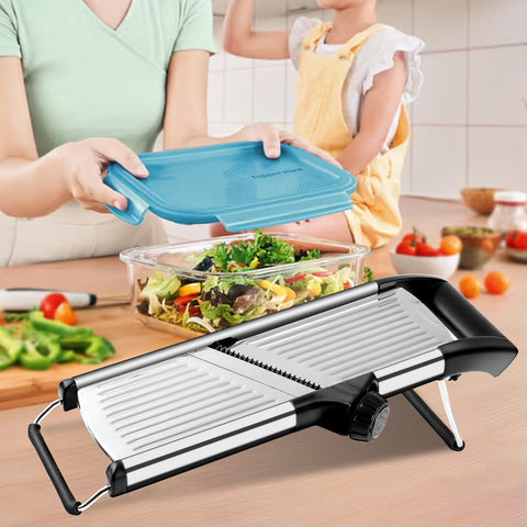 NIOSAVM mandoline slicer dishwasher-safe parts simplify cleanup.