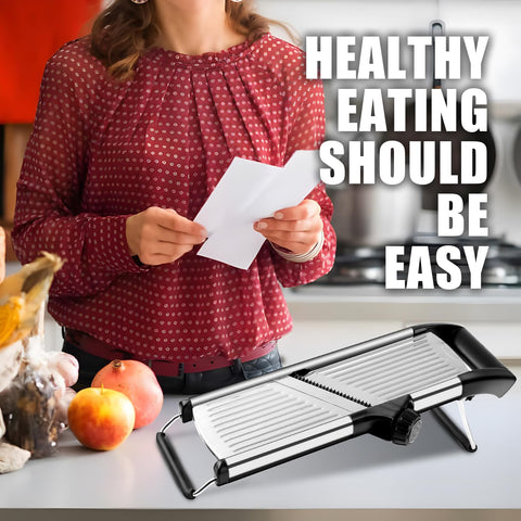 NIOSAVM mandoline slicer multi-blade-set enables versatile prep.
