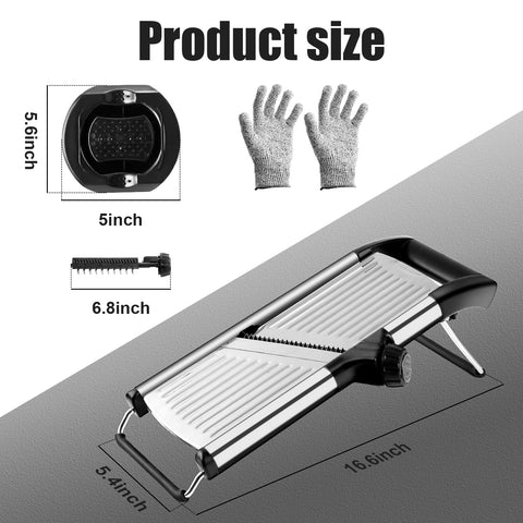 NIOSAVM mandoline slicer non-slip base ensures steady prep during slicing.