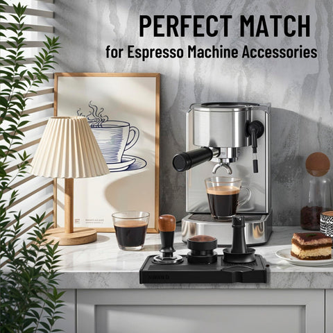 NiRiOLD tamping mat pairs with most espresso machines and accessories