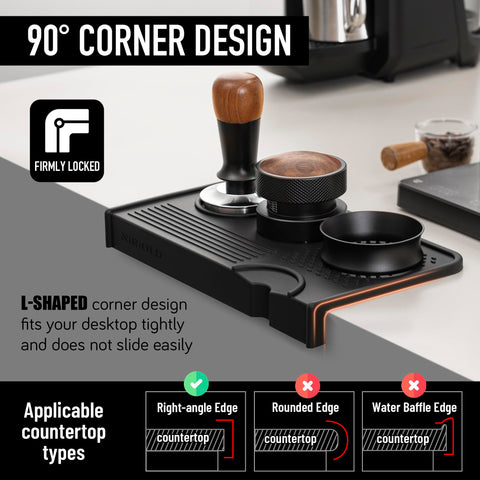 NiRiOLD espresso tamping mat multi-slot design keeps tampers organized