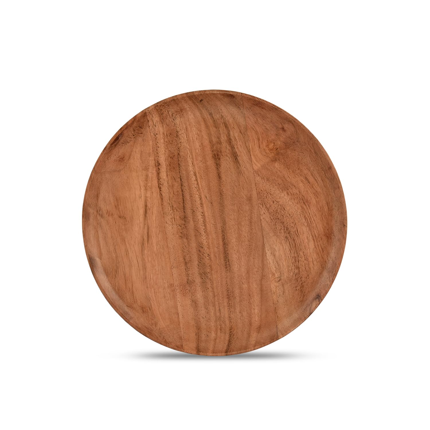 NIRMAN round dinner plates with natural finish ideal for entrees and shared meals.