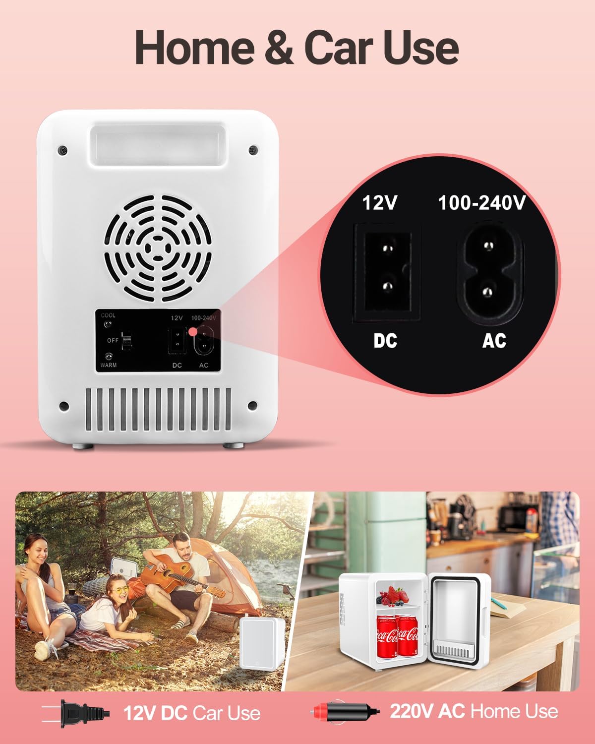 NISHCON AC and DC power cables enable home or car use.