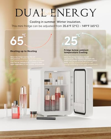 NISHCON mini-fridge interior divider keeps serums and masks neatly organized.