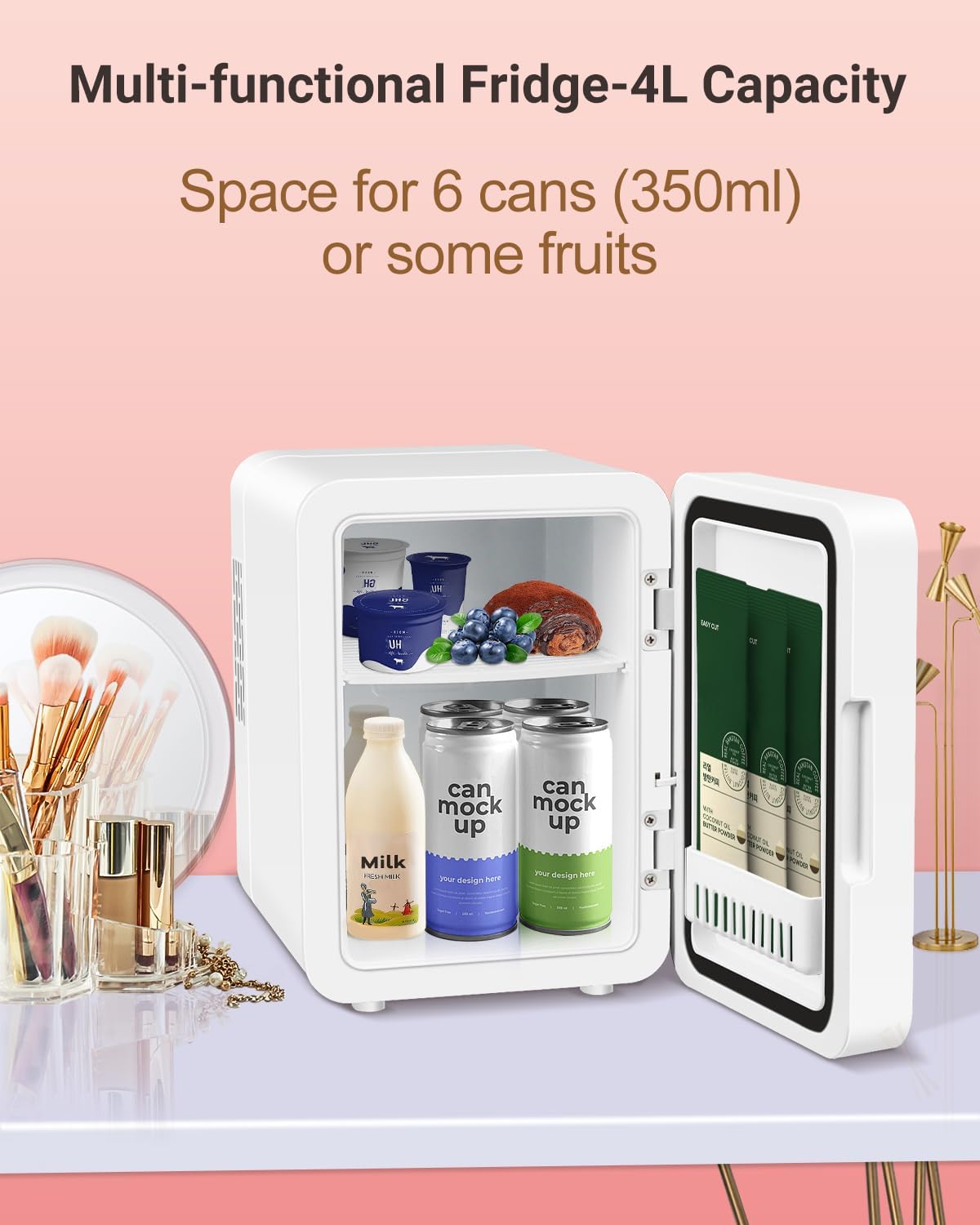 NISHCON LED mirror door provides bright, adjustable lighting for skincare routines.
