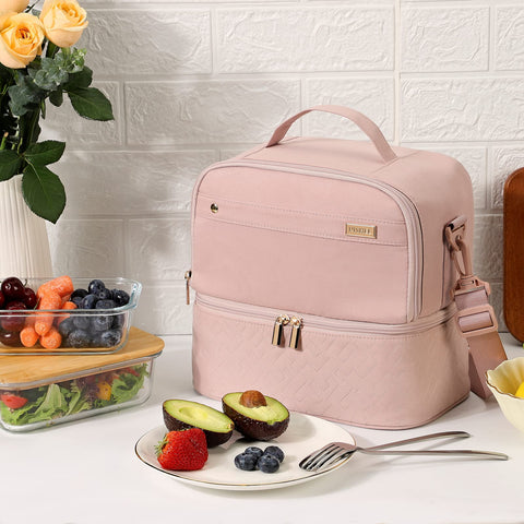 NISHEL lunch bag with adjustable strap offers flexible, comfortable carrying.
