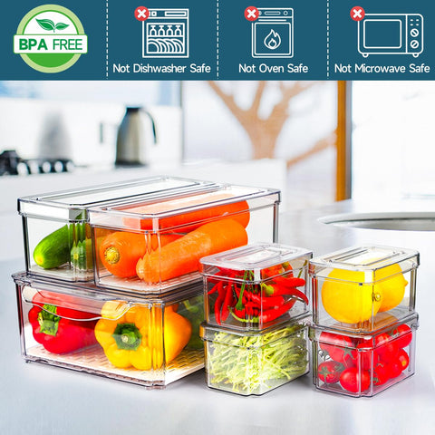 NISILIN large fridge bin showing ample storage for vegetables with a clear view