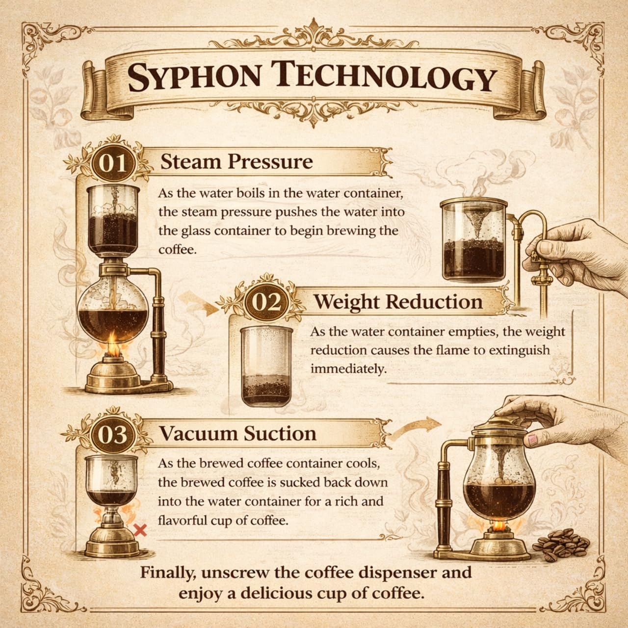 Nispira Balance Siphon copper coffee flow captures brewing drama