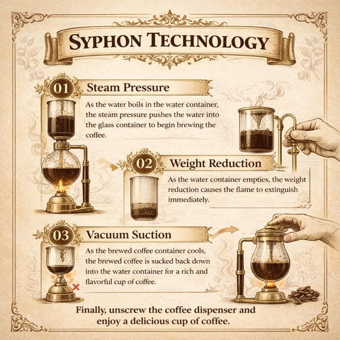 Nispira Balance Siphon copper coffee flow captures brewing drama
