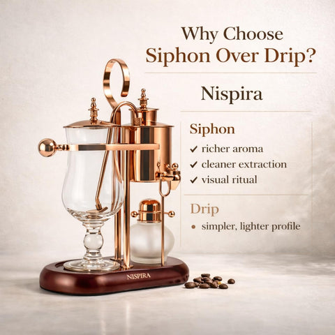 Nispira Balance Siphon copper easy clean components after brew