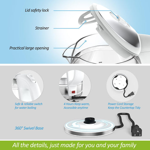 NISVITU borosilicate glass interior preserves water purity and taste.