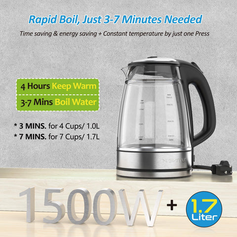 NISVITU BPA-free borosilicate glass interior preserves clean water taste
