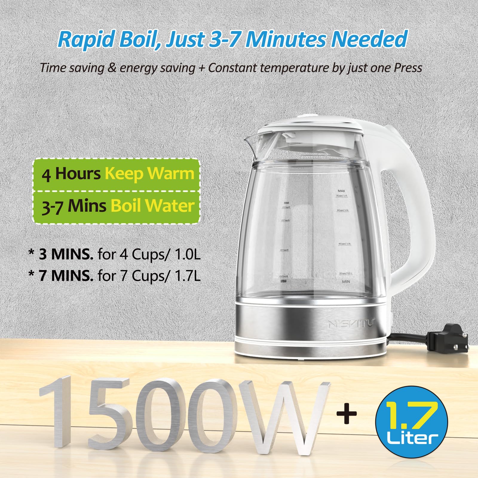 NISVITU auto shut-off indicator ensuring safe boiling without supervision.