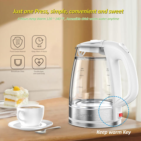 NISVITU keep-warm one-touch feature for convenient hot water maintenance.