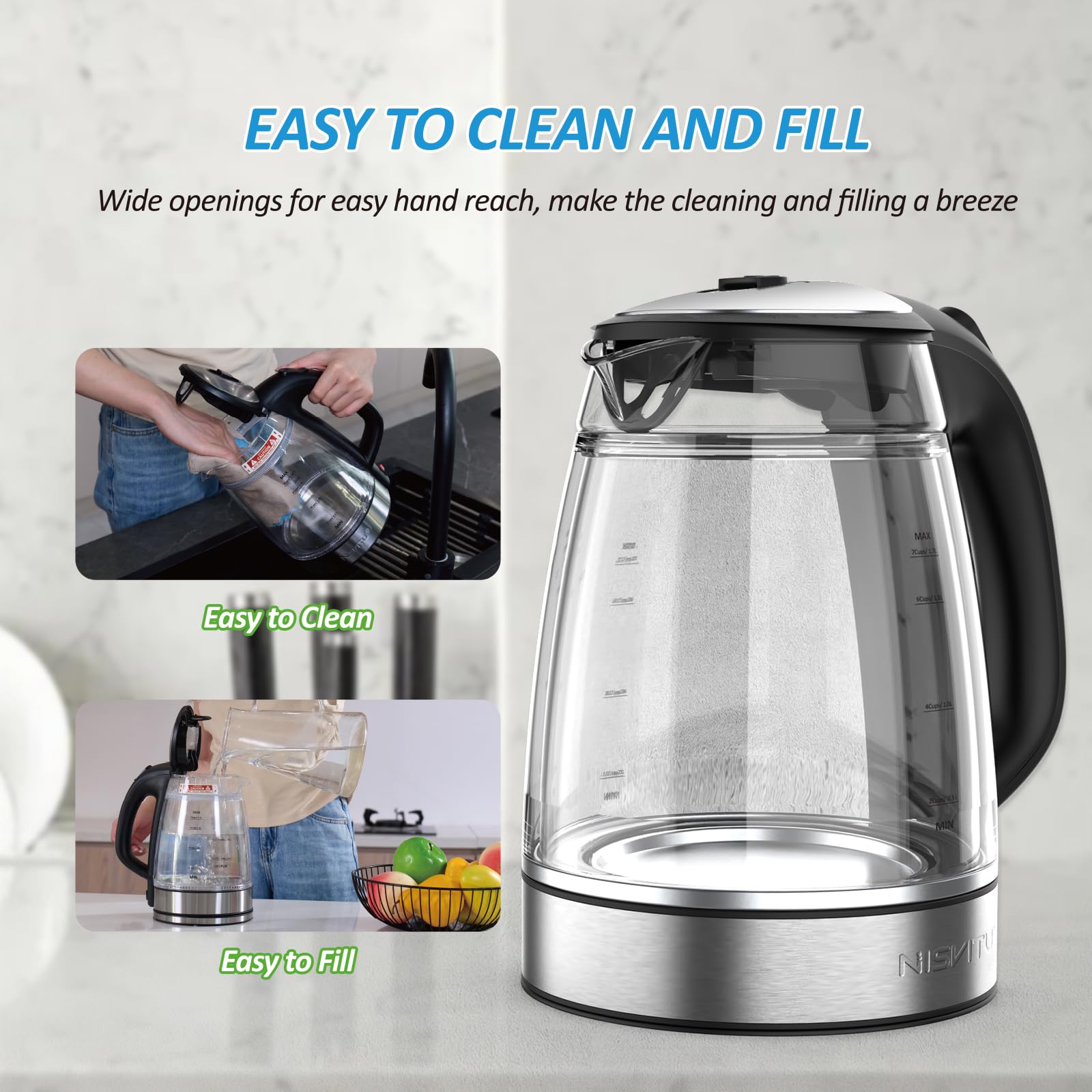 NISVITU sleek design with safety features and cordless convenience