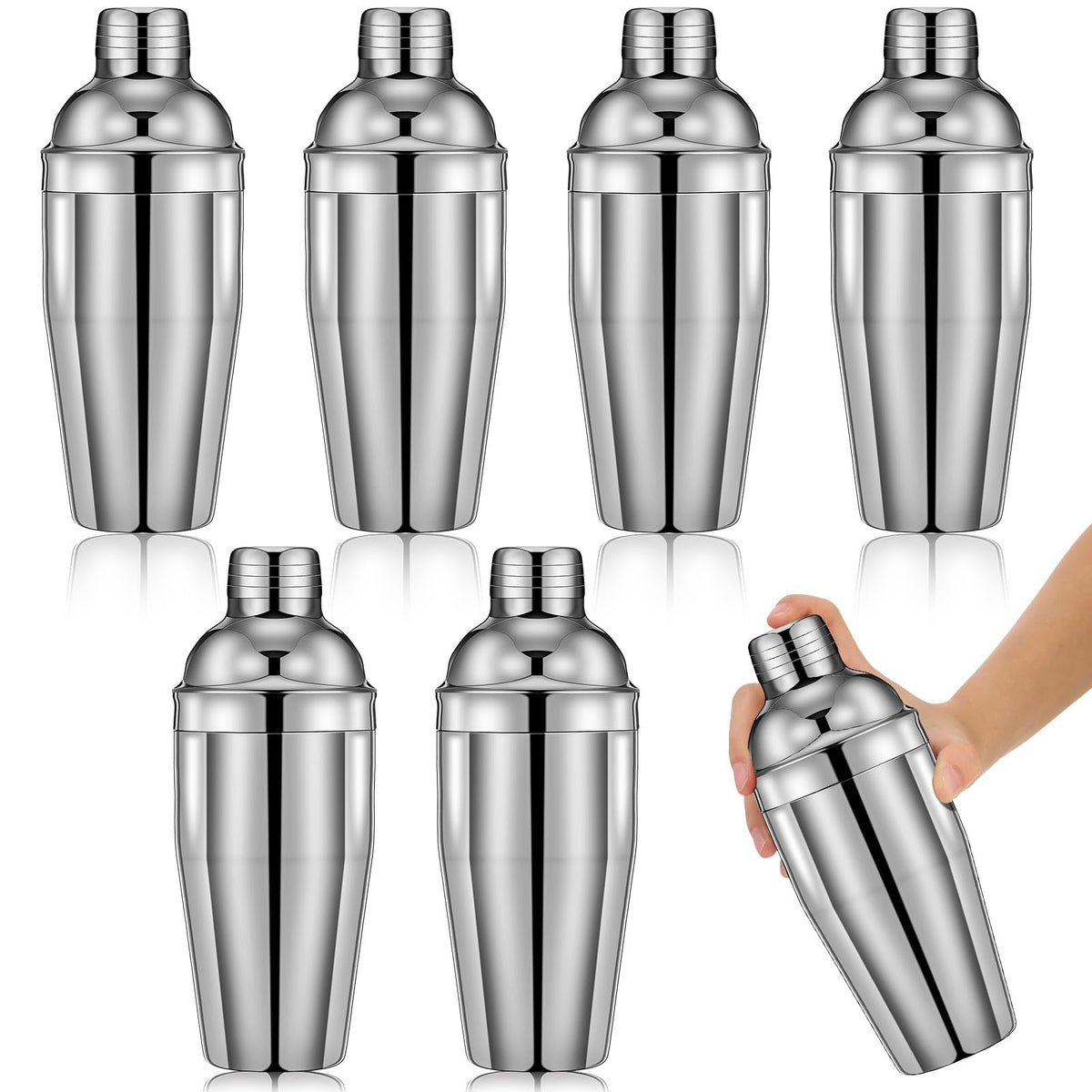 Nitial 6-pcs bar cocktail shaker set front view, ideal for stylish home mixing