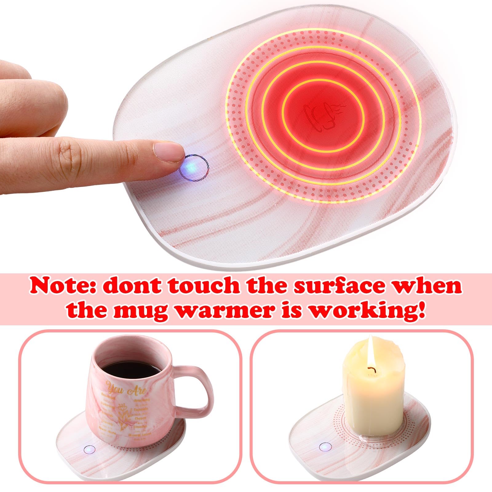Nitial coffee mug warmer desk plate keeps drinks warm during work