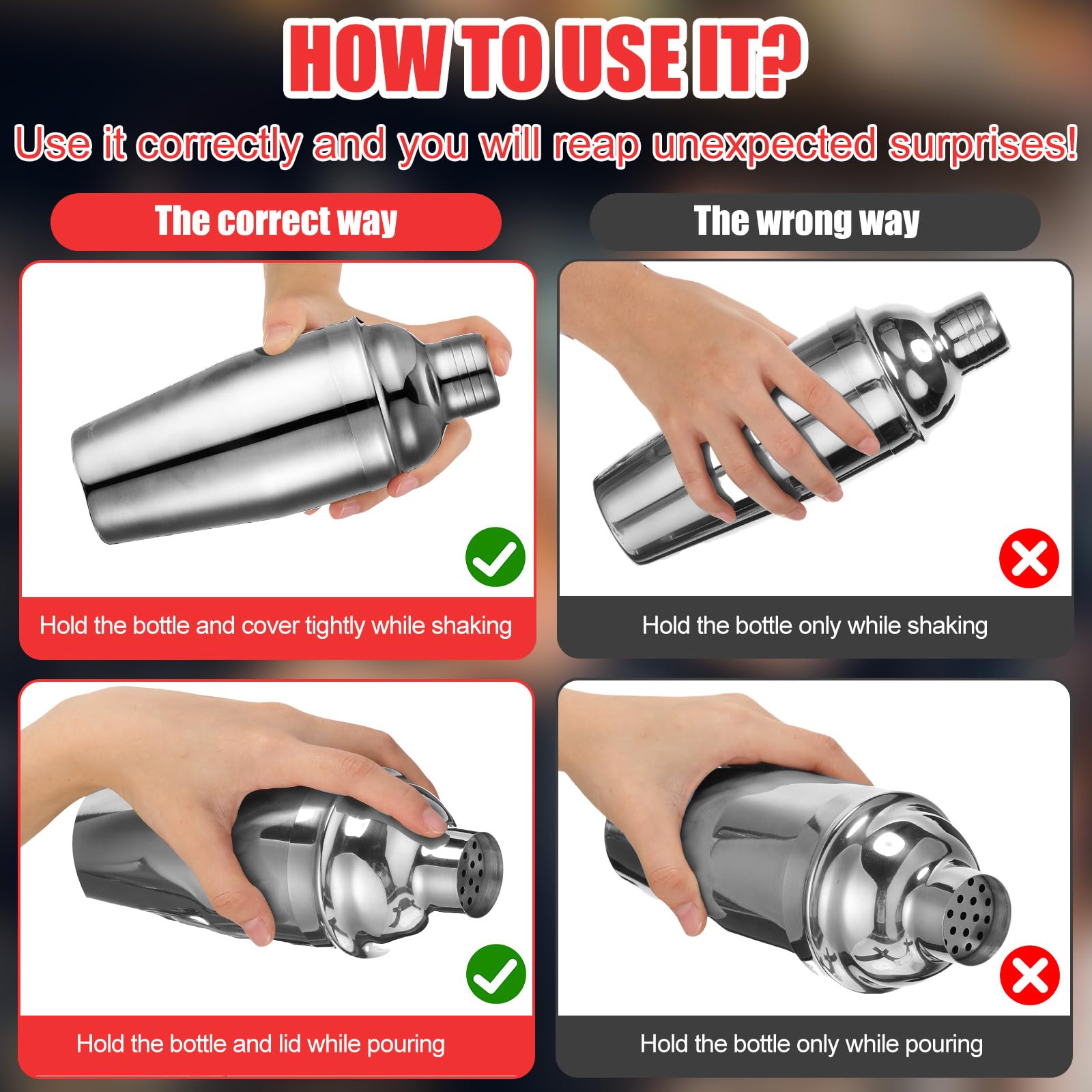 Nitial durable stainless steel shaker shines with premium finish for barware