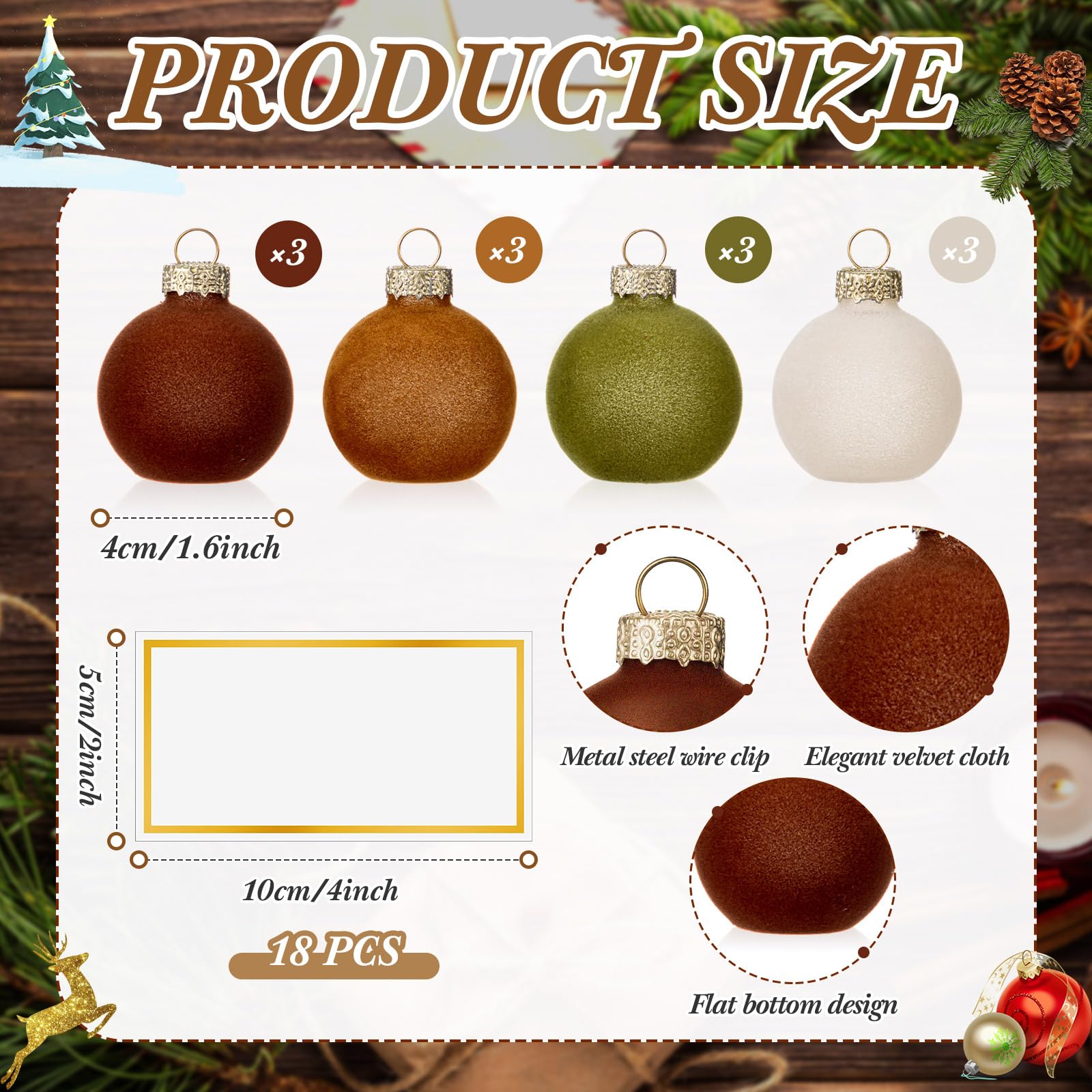 Ninitial multicolor velvet-card-ball-holder showcases vibrant holiday color.