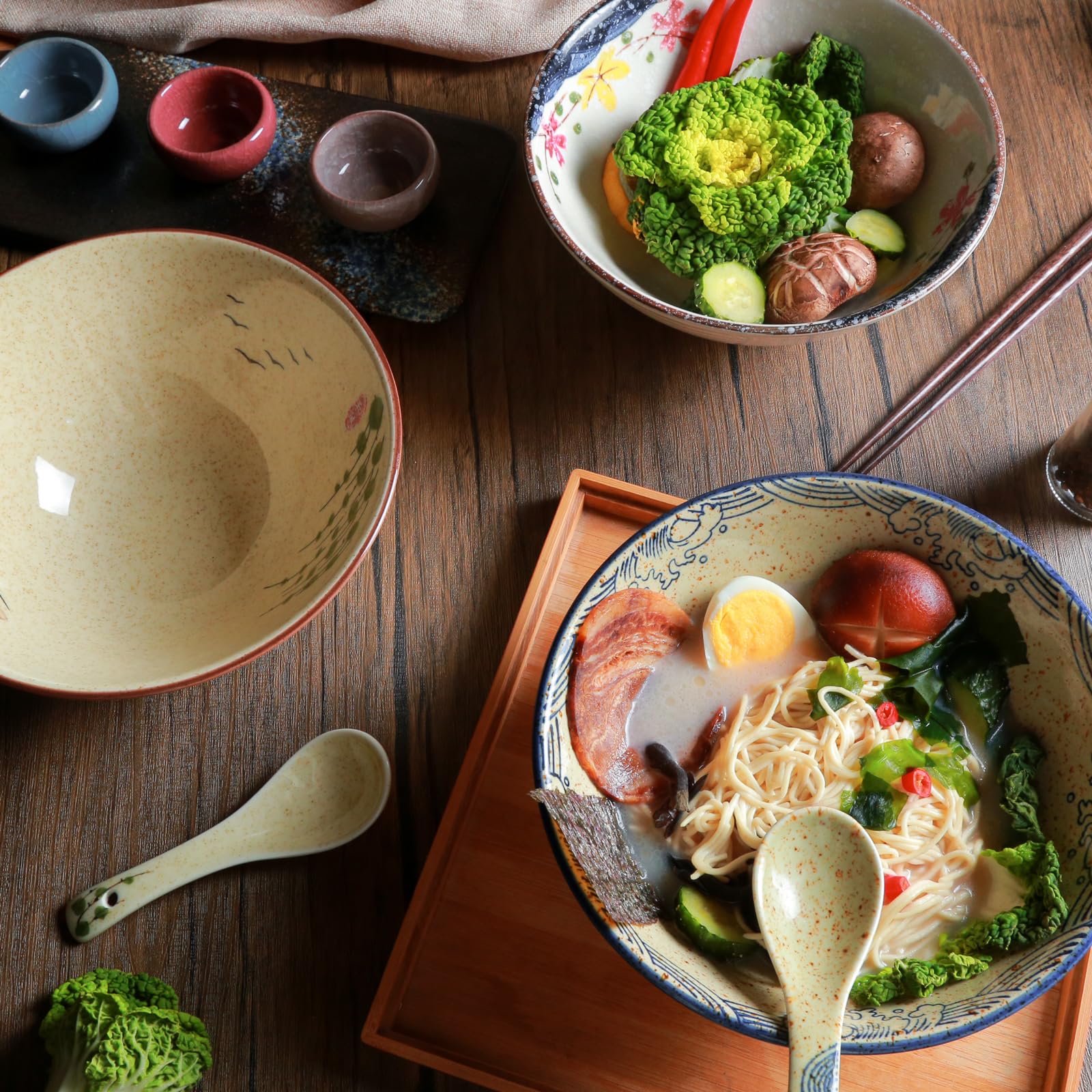 Retro-style tableware enhances casual or special meals