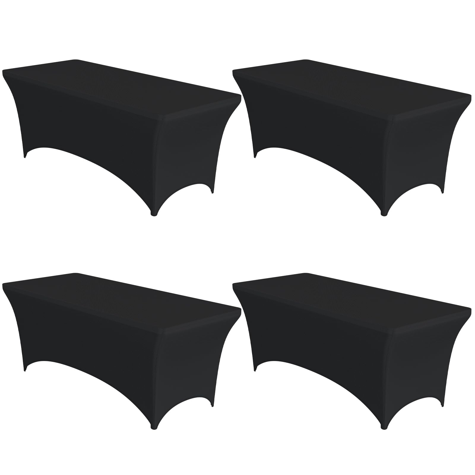 Niuara black spandex tablecloth fits a 6ft table for a polished look.