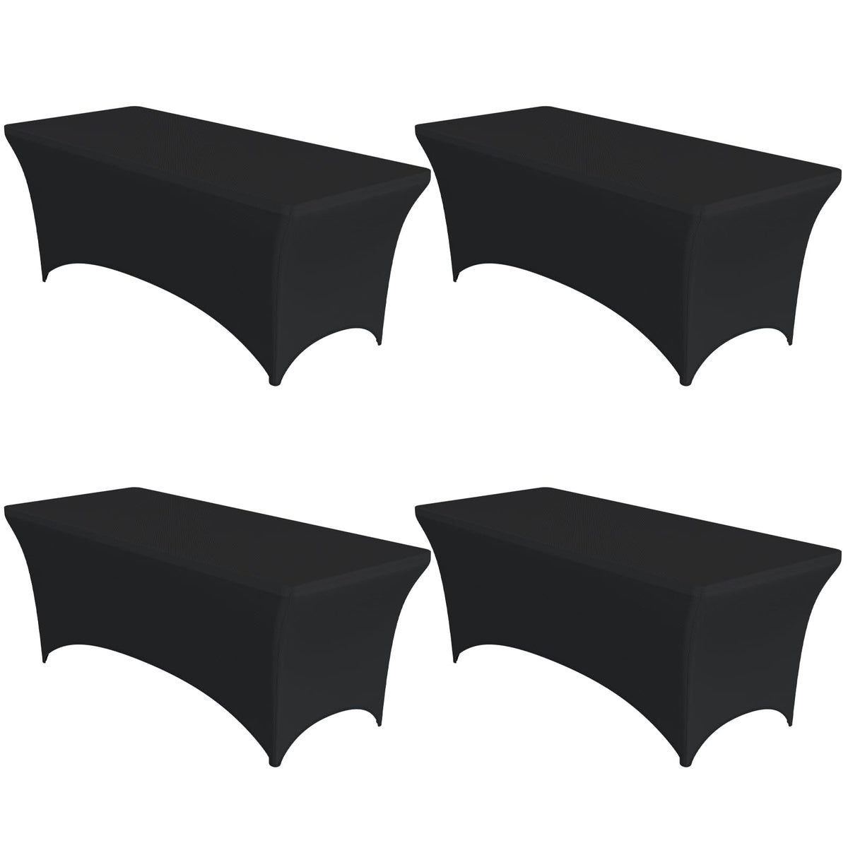 Niuara black spandex tablecloth fits a 6ft table for a polished look.