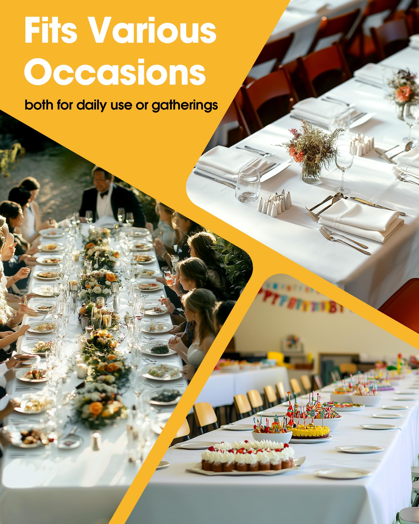 Niuara rectangle table cloth used at home dining.