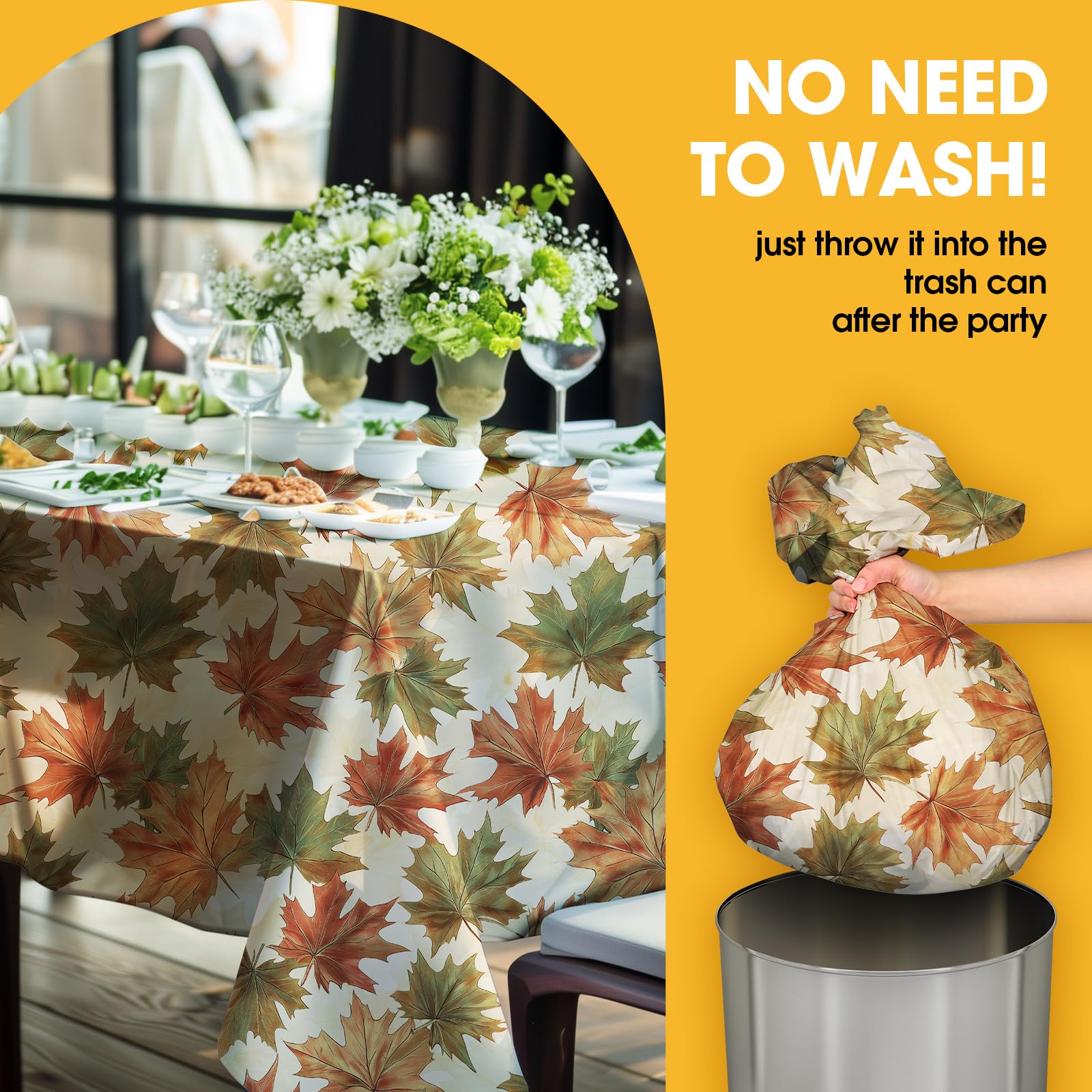 Thick, tear-resistant PEVA keeps tables clean during celebrations.