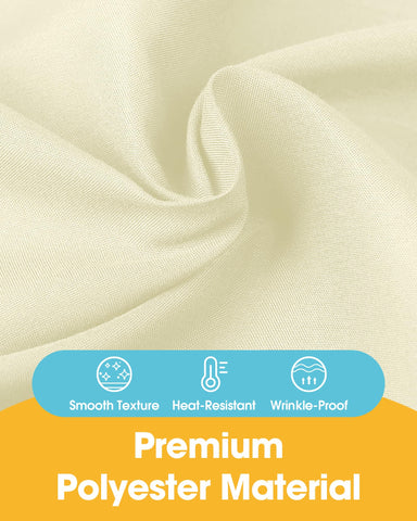 Niuara ivory rectangle tablecloth gracefully draped on a 5ft table for elegant gatherings.