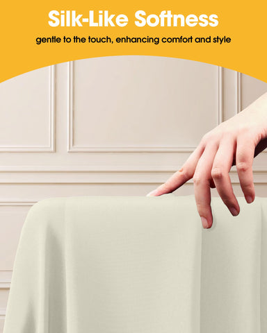 Niuara ivory rectangle tablecloth machine-washable for quick cleanup after events.