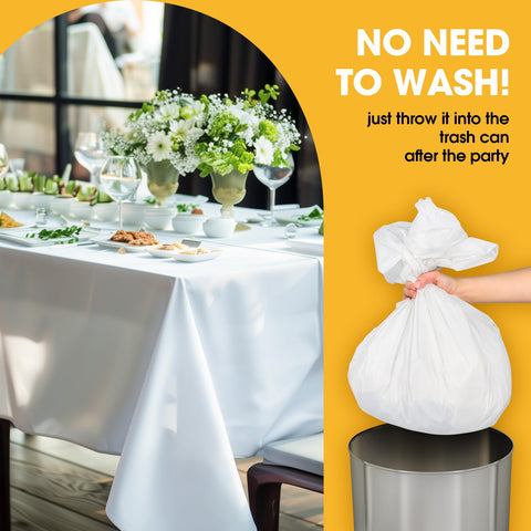 Niuara party-ready table cover protects surfaces while guests mingle.