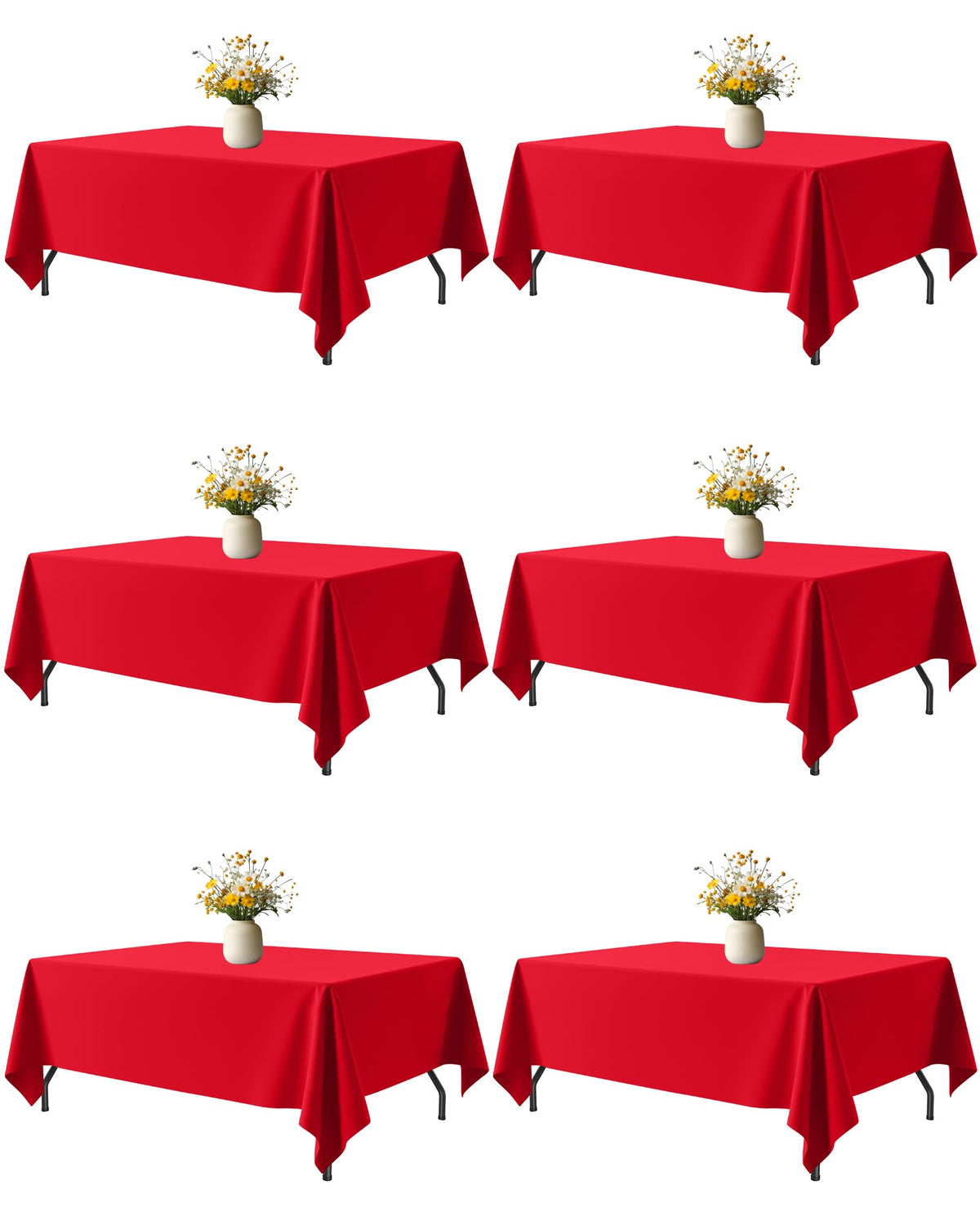 Niuara red tablecloth 60x102 pack six guarding the table surface from scratches