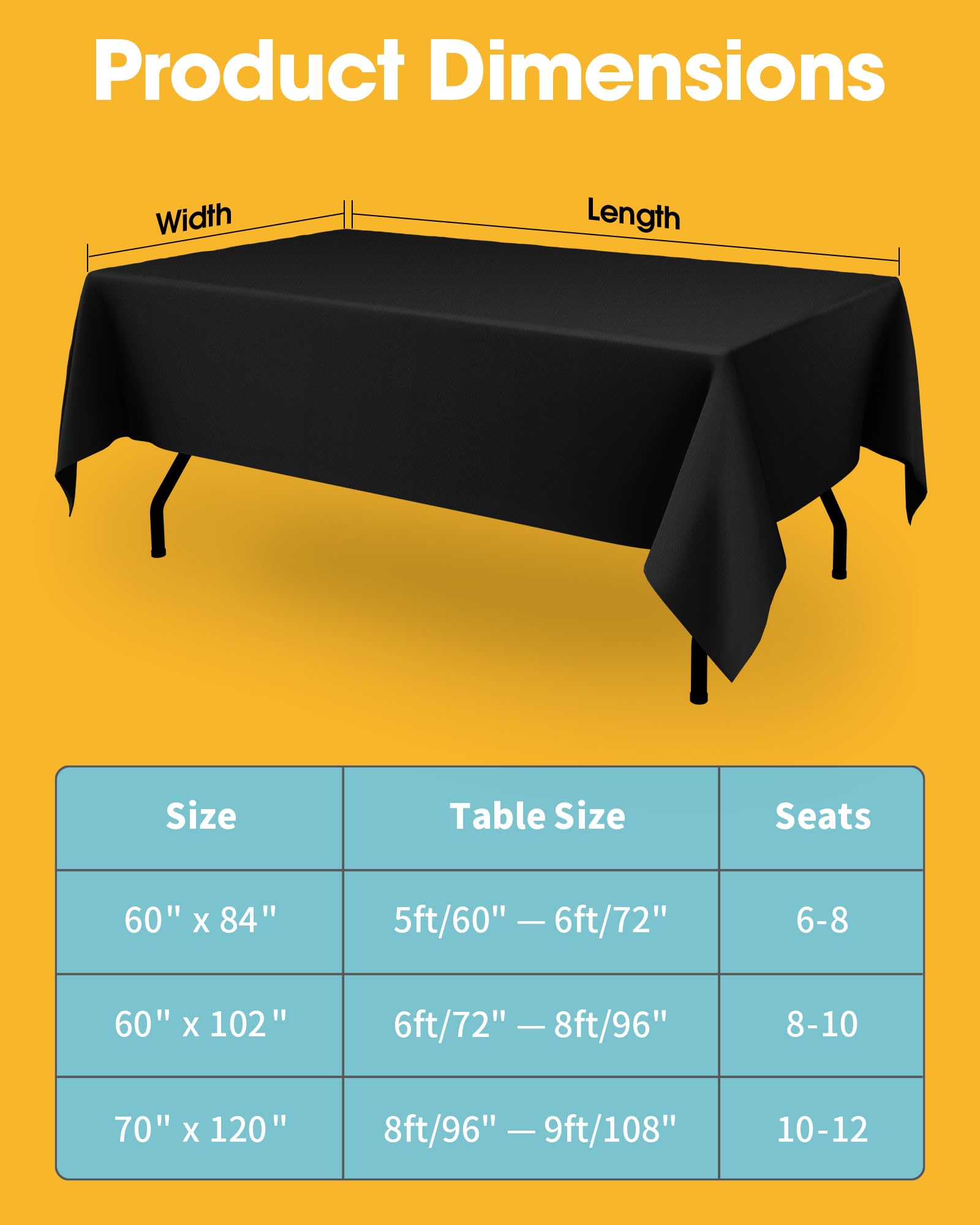Niuara wrinkle-resistant cloth drapes neatly over a table with guests