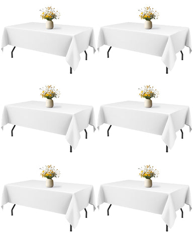 Niuara white rectangle table cloth close-up weave texture for a clean look.